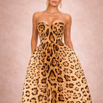 La BOSS Boutique Leopard Print Backless A-Line Sling Dress – Chic Sleeveless High Street Fashion Dress
