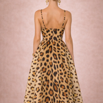 La BOSS Boutique Leopard Print Backless A-Line Sling Dress – Chic Sleeveless High Street Fashion Dress