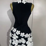 La BOSS Boutique 3D Floral Deep V-Neck Bodycon Mini Dress