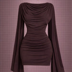 La BOSS Boutique Women’s Shawl Patchwork Mini Bodycon Dress – Sleeveless Ruched O-Neck Slim Fit Casual Elegant Dress