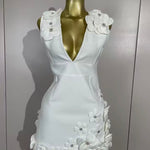 La BOSS Boutique 3D Floral Deep V-Neck Bodycon Mini Dress