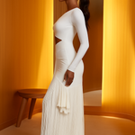 Sexy Tassel Cut-Out One-Shoulder Dress