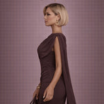 La BOSS Boutique Women’s Shawl Patchwork Mini Bodycon Dress – Sleeveless Ruched O-Neck Slim Fit Casual Elegant Dress