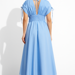 Chic Solid Flower Pleated Lace-Up Dress – Summer 2025 Collection