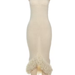 Weird Puss Knit Backless Dress Women Sleeveless Halter Summer Sexy Tassel Irregular Hem Clubwear Stretch Hipster Party Vestidos
